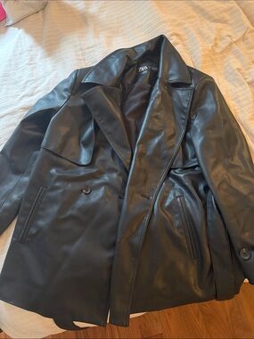 Zara Faux Leather trench coat